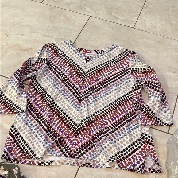 Alfred Dunner Multicolor Geometric Blouses (bundle) - Picture 1 of 2
